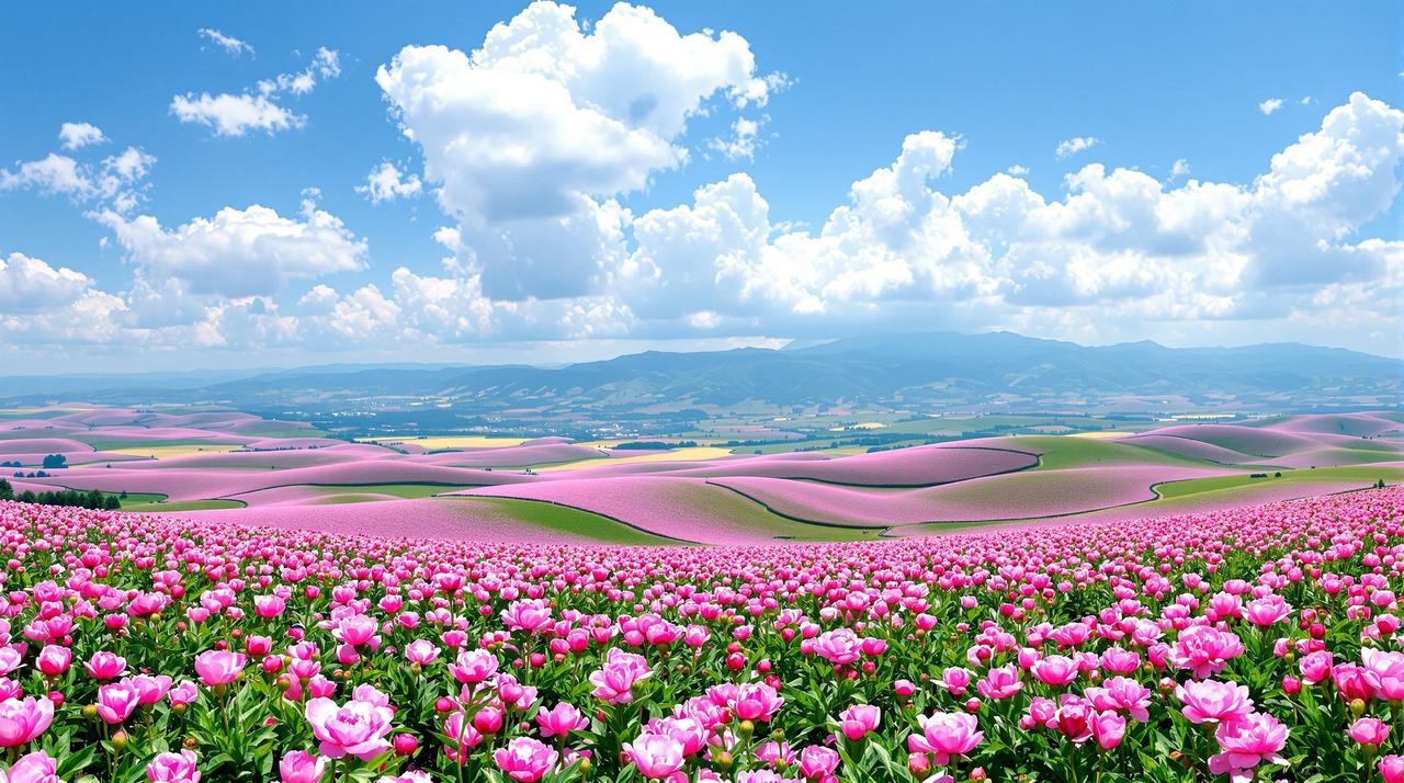 洛阳芍药花海：万亩花田盛放